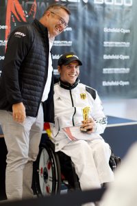 Volker Stietzel (Präsident des Thüringer Behinderten- & Rehasportverbandes) und Rollstuhlathlet Sven Baum zu Gast bei den Eichsfeld Open_Para-Karate