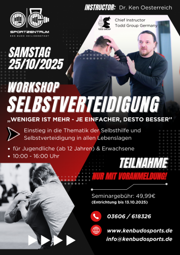 Workshop Selbstverteidigung 2025_Sportzentrum Ken Budo Heiligenstadt